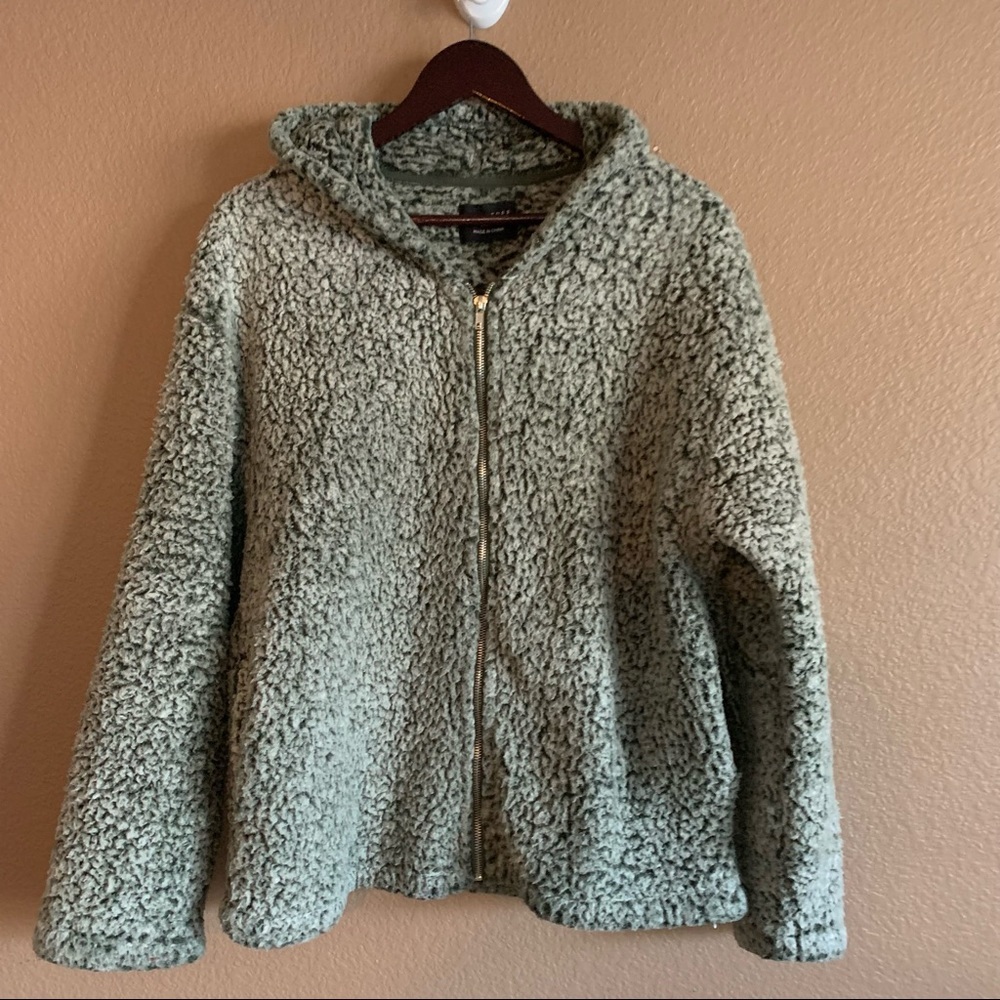 Love Tree Green Sherpa Jacket Size Large